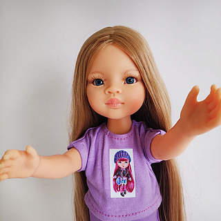 Костюм с беретом и фиолетовыми штанами Handmade для кукол Paola Reina, 32 см Paola Reina HM-TL-109 #Tiptovara#